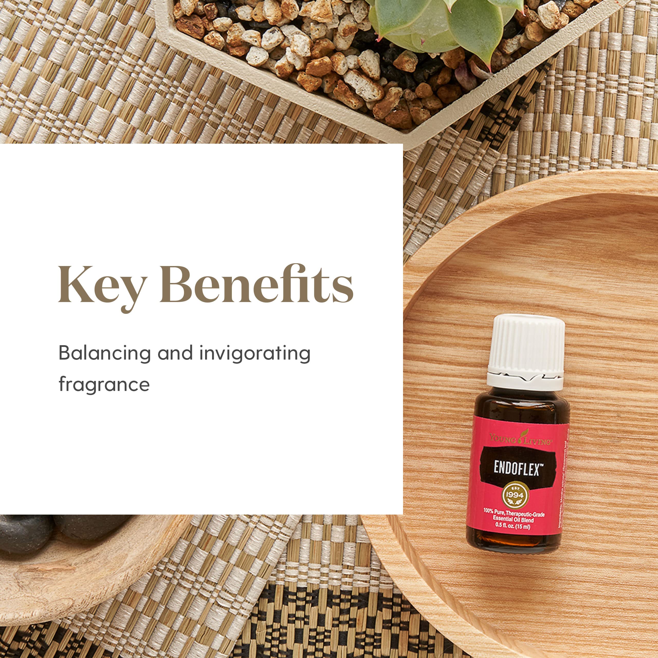 Endoflex – profil aromatique floral doux, pratique en diffusion et massage dilué.