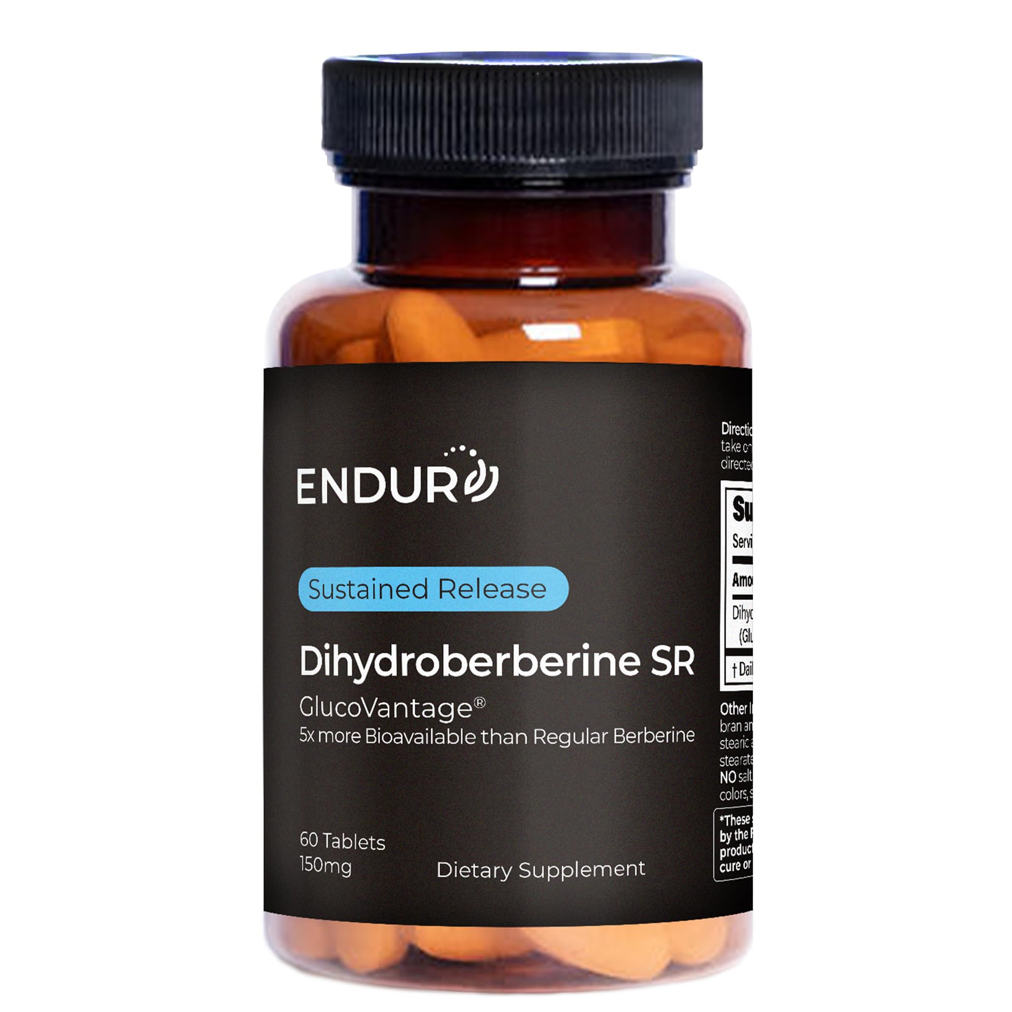 Endur Dihydroberberine SR – bouteille, présentation claire et potentiel soutien métabolique