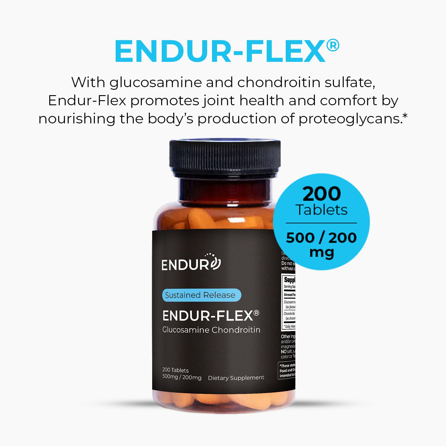 Capsules Endur-Flex prêtes à l’emploi, libération prolongée des nutriments pour les articulations.