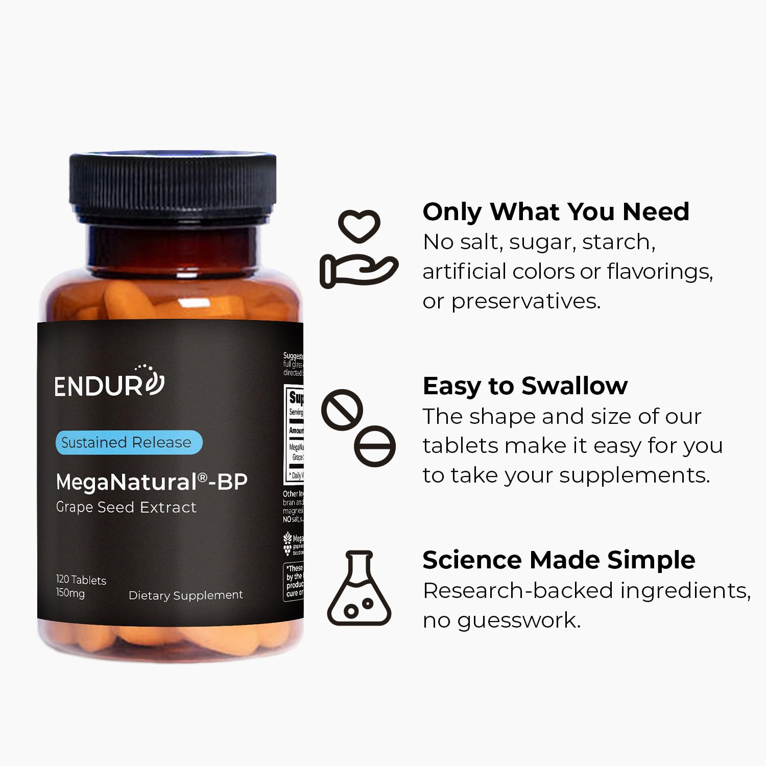 Endur MegaNatural-BP, bouteille pratique pour votre routine quotidienne.