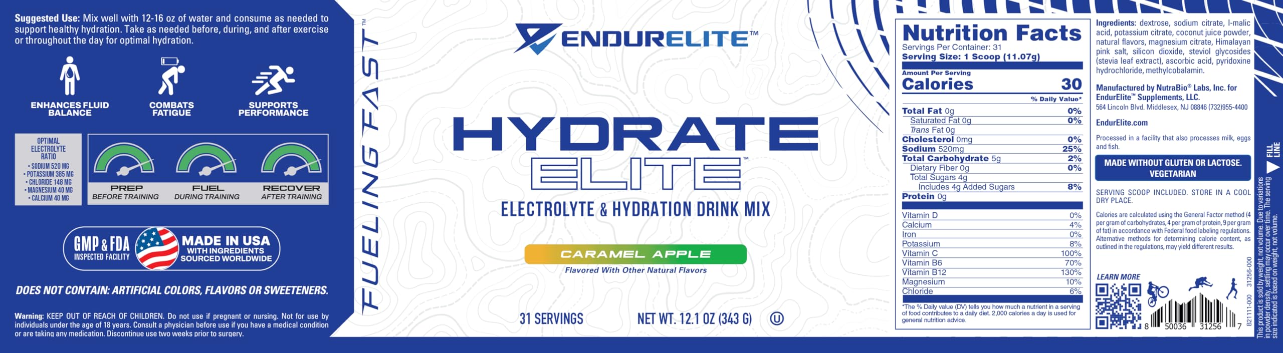 EndurElite Hydrate Elite: emballage tub éco-responsable réduisant les déchets.