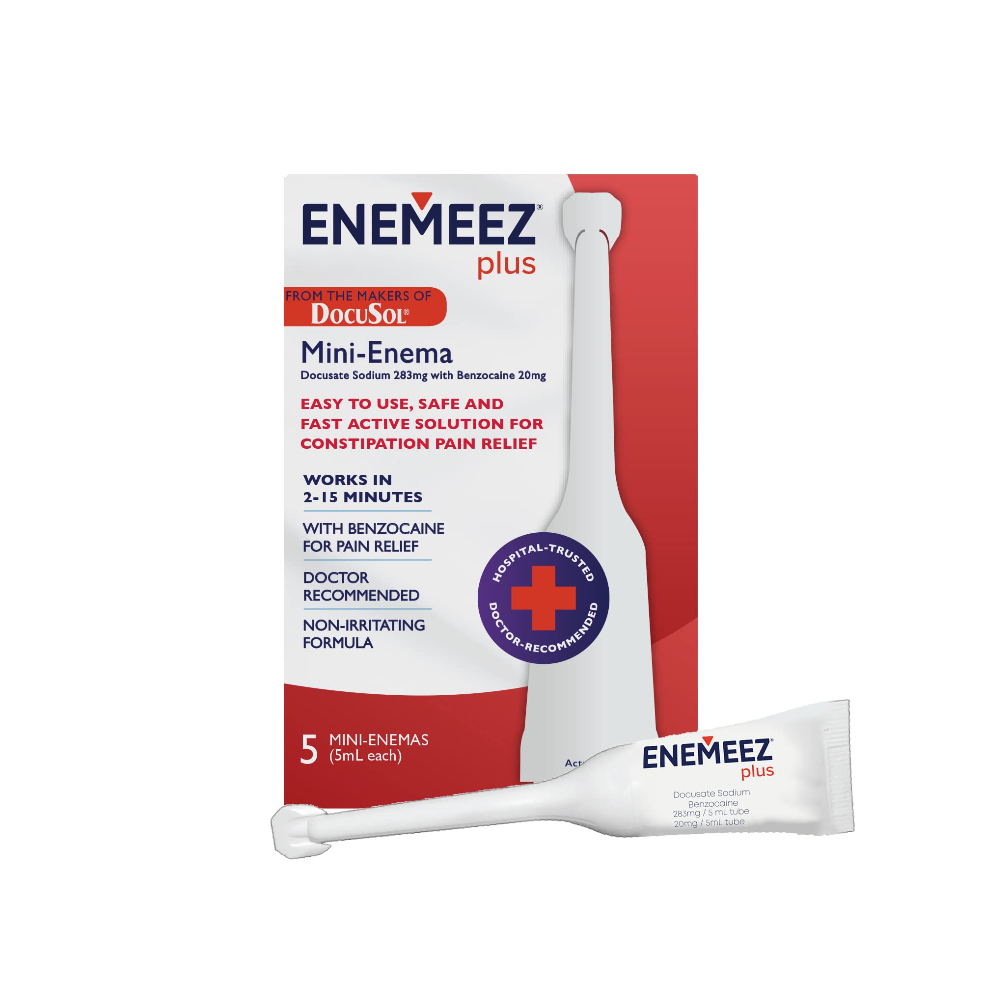 Enemeez Docusol Plus lavement 5 ml: soulagement rapide.