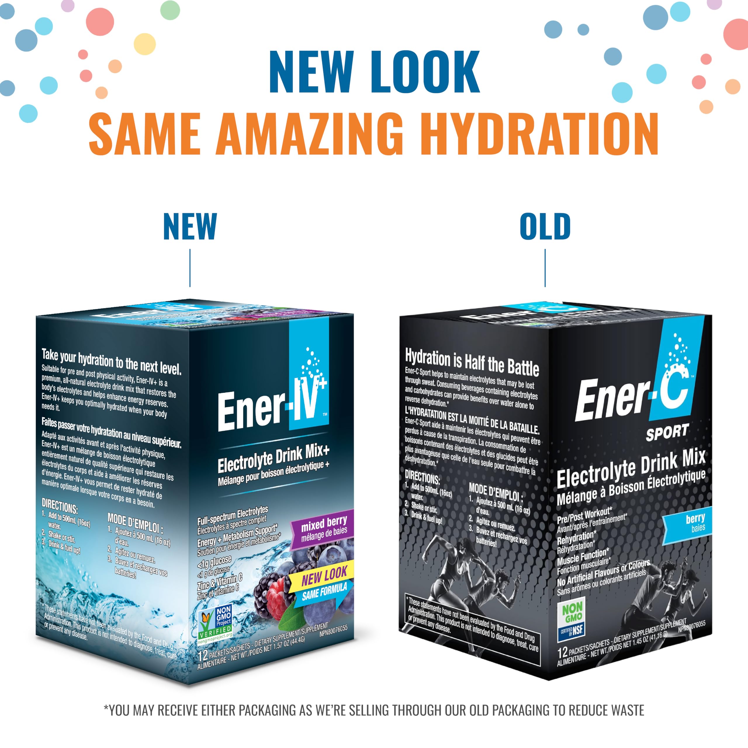 Ener-C ingrédients naturels – sans colorants artificiels pour hydratation purifiée.