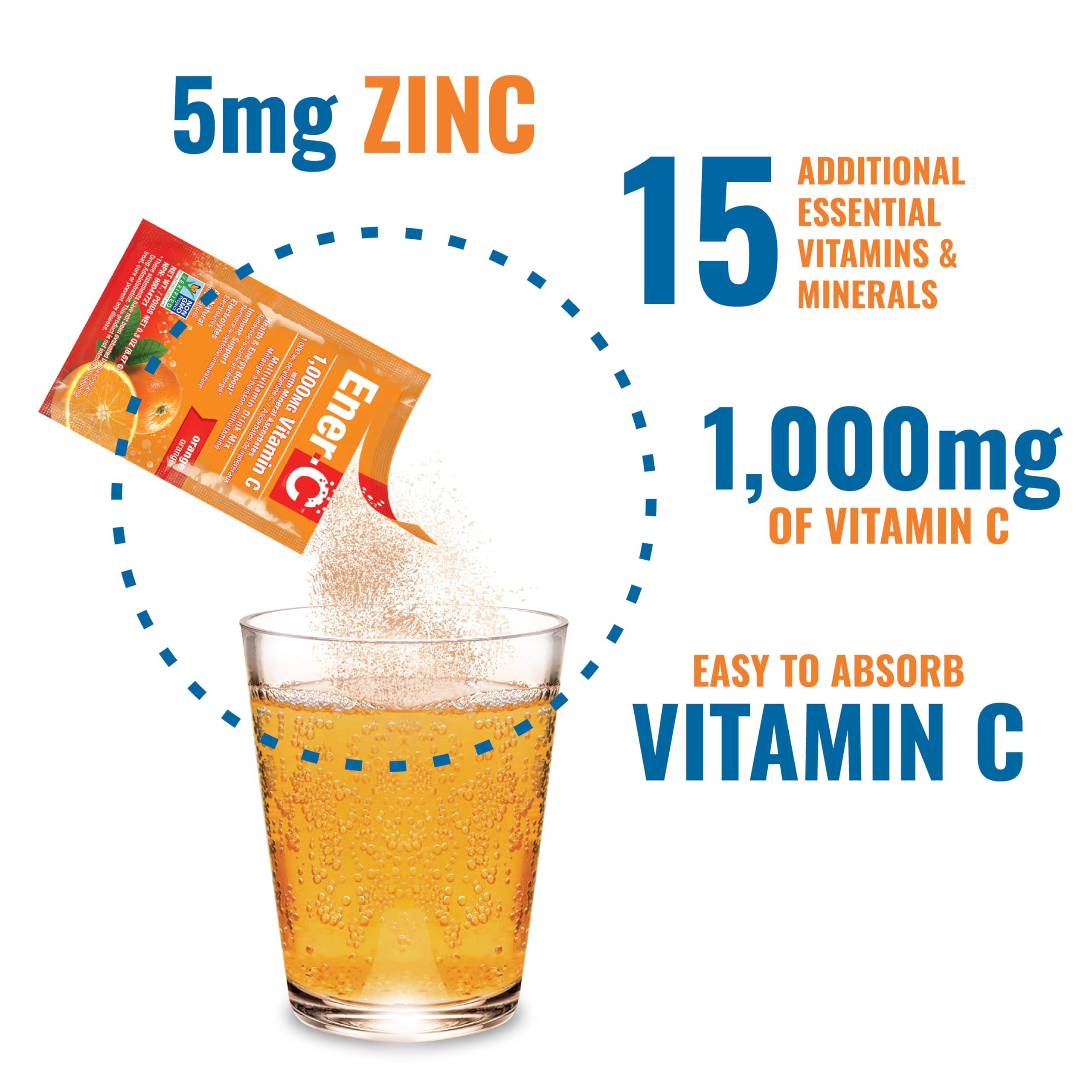 Ener-C Orange, hydratation avec électrolytes pour énergie légère.