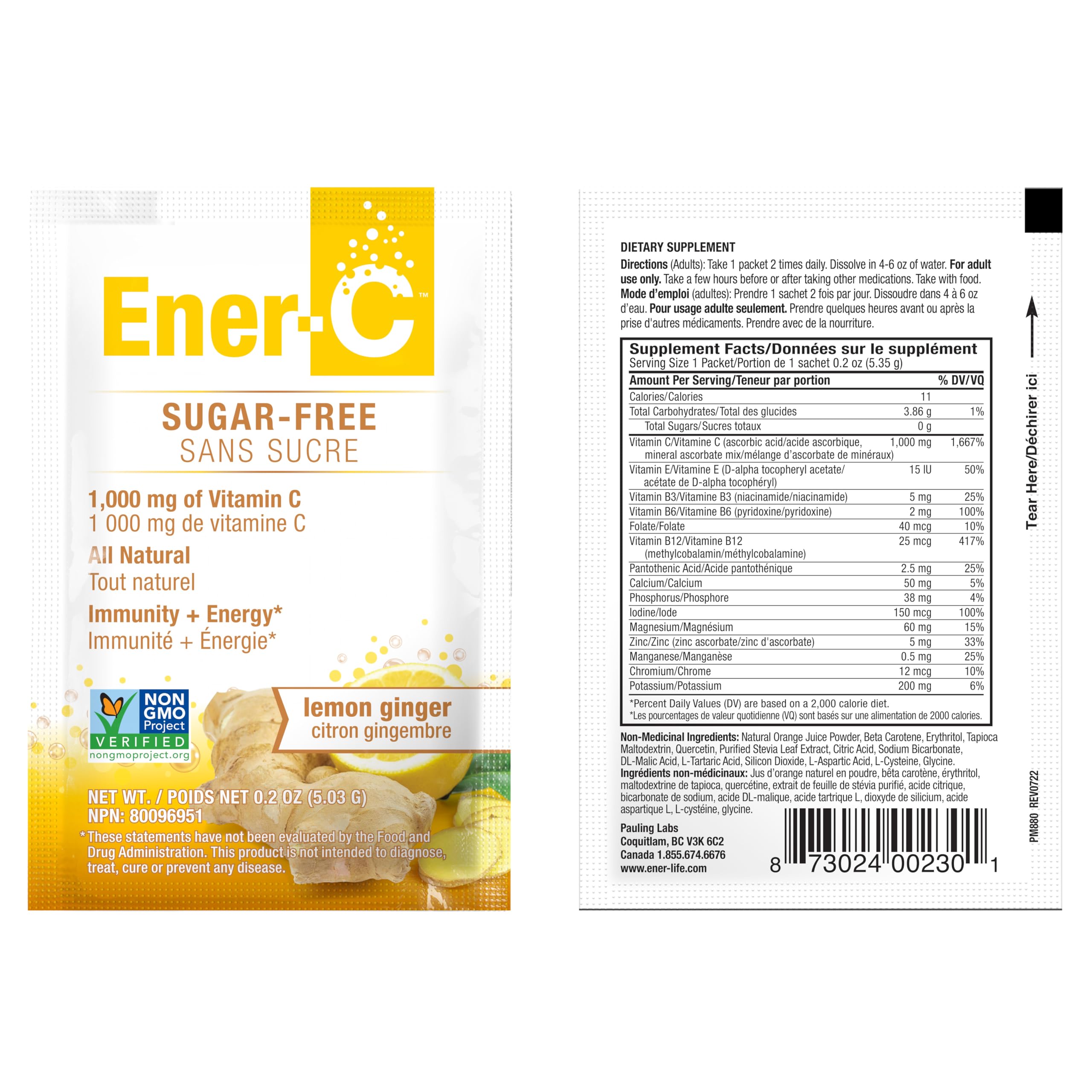 Utilisation quotidienne facile des sachets Ener-C en déplacement