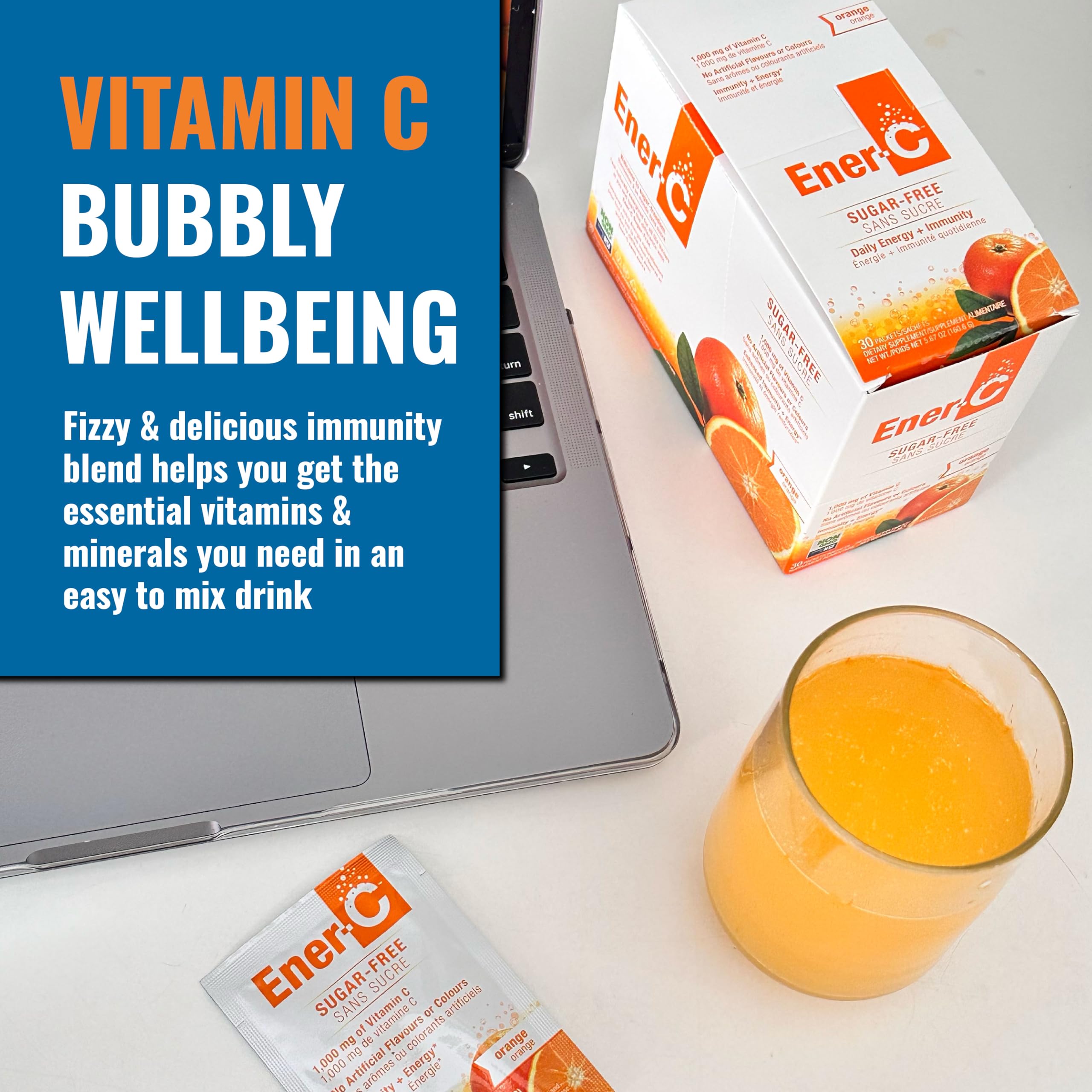 Ener-C vitamine C et B12 apportent énergie légère après l’entraînement.
