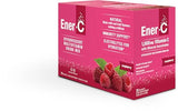 Ener-Life poudre framboise dans eau, mélange facile et rapide.