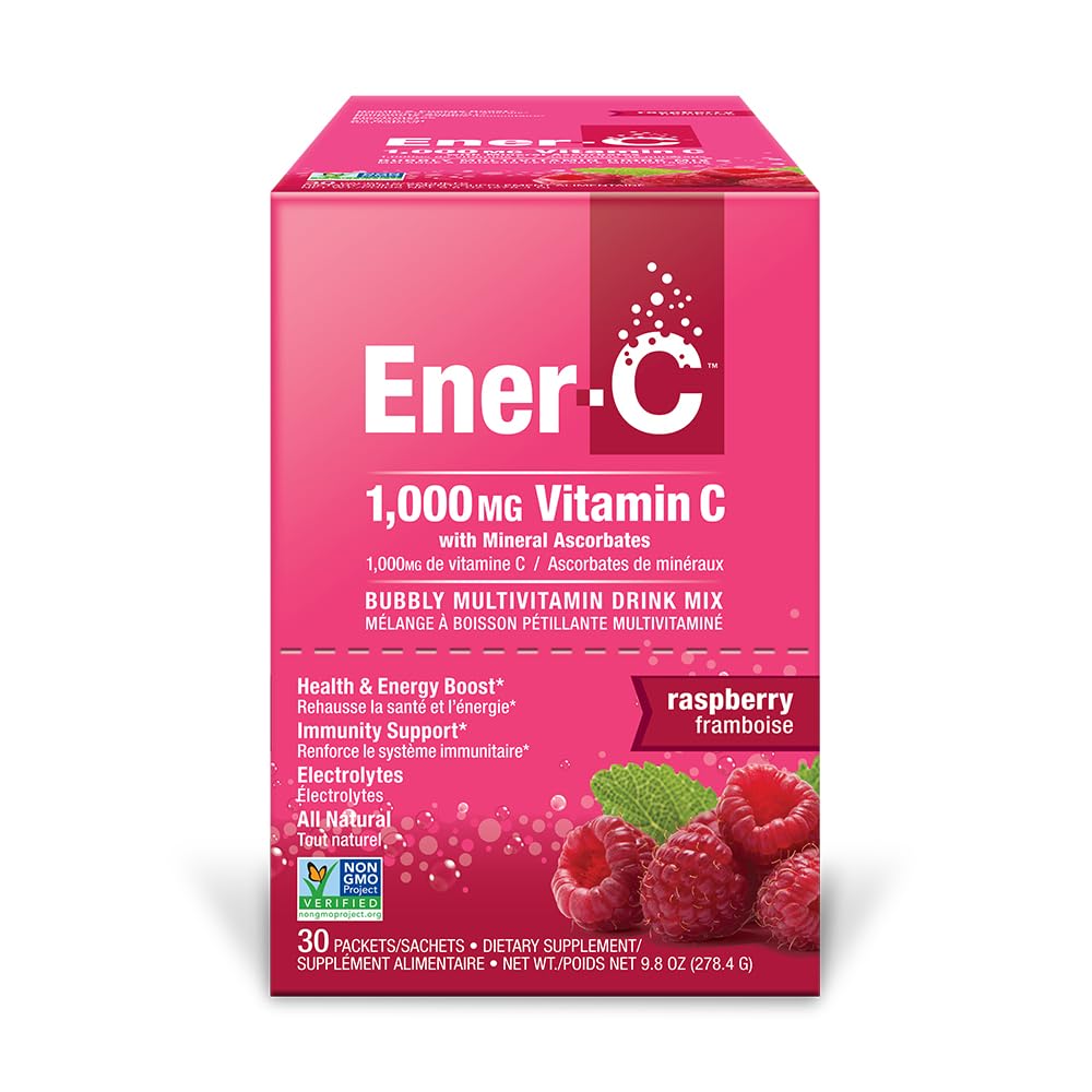 Ener-Life sachets multivitamine framboise portables, pratique pour voyager.