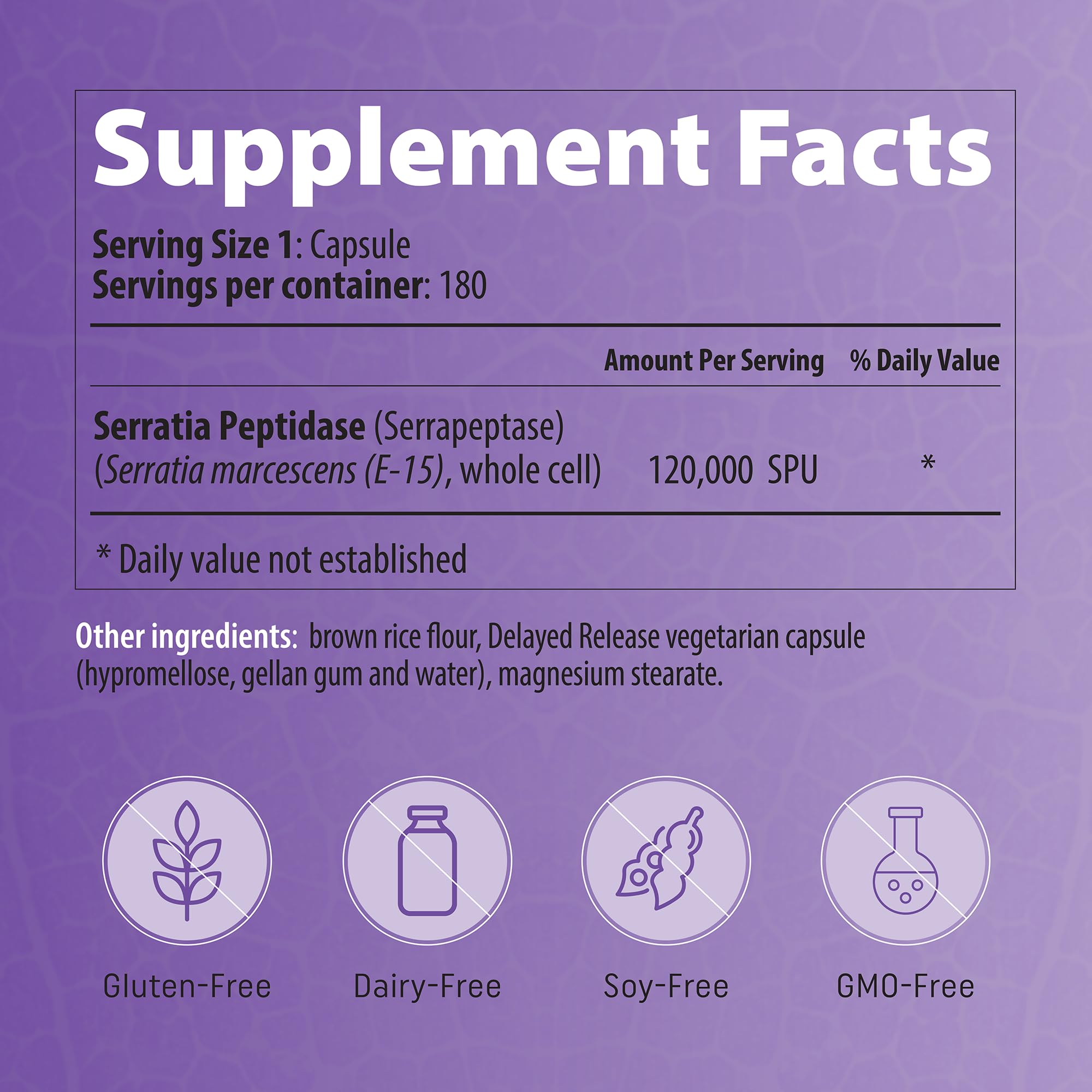Enerex Serrapeptase sans OGM et sans gluten pour vos choix alimentaires