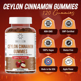 Énergizen Cannelle-Chromium Gummies goût pomme naturel, plaisir sans sucre.