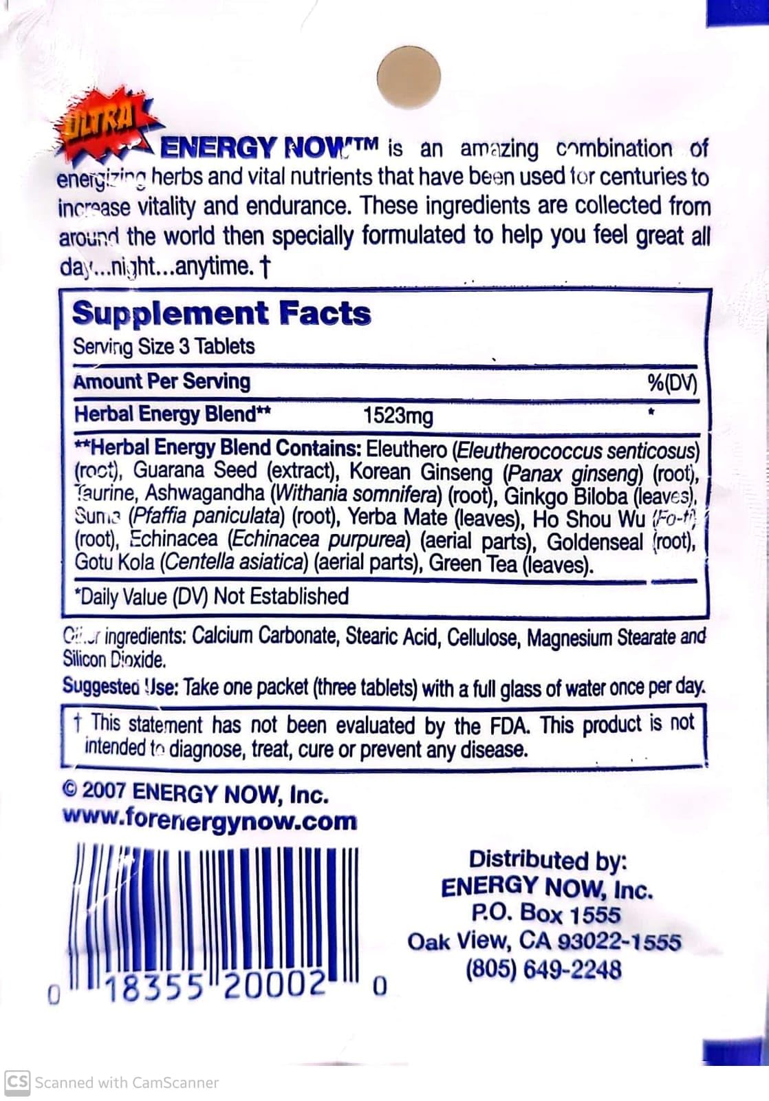 Energy Now Handy Solutions Ultra Energy Now, emballage pratique pour une utilisation quotidienne.