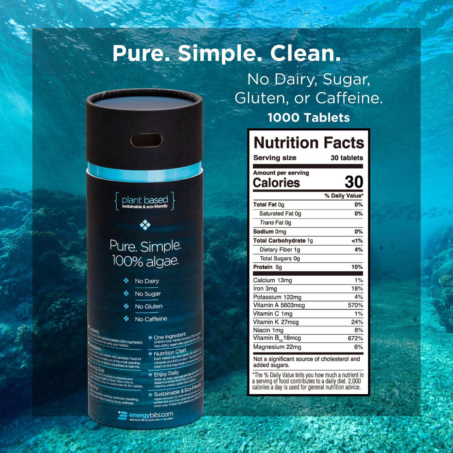 EnergyBits spiruline: détox naturelle et nutriments soutenant l'immunité