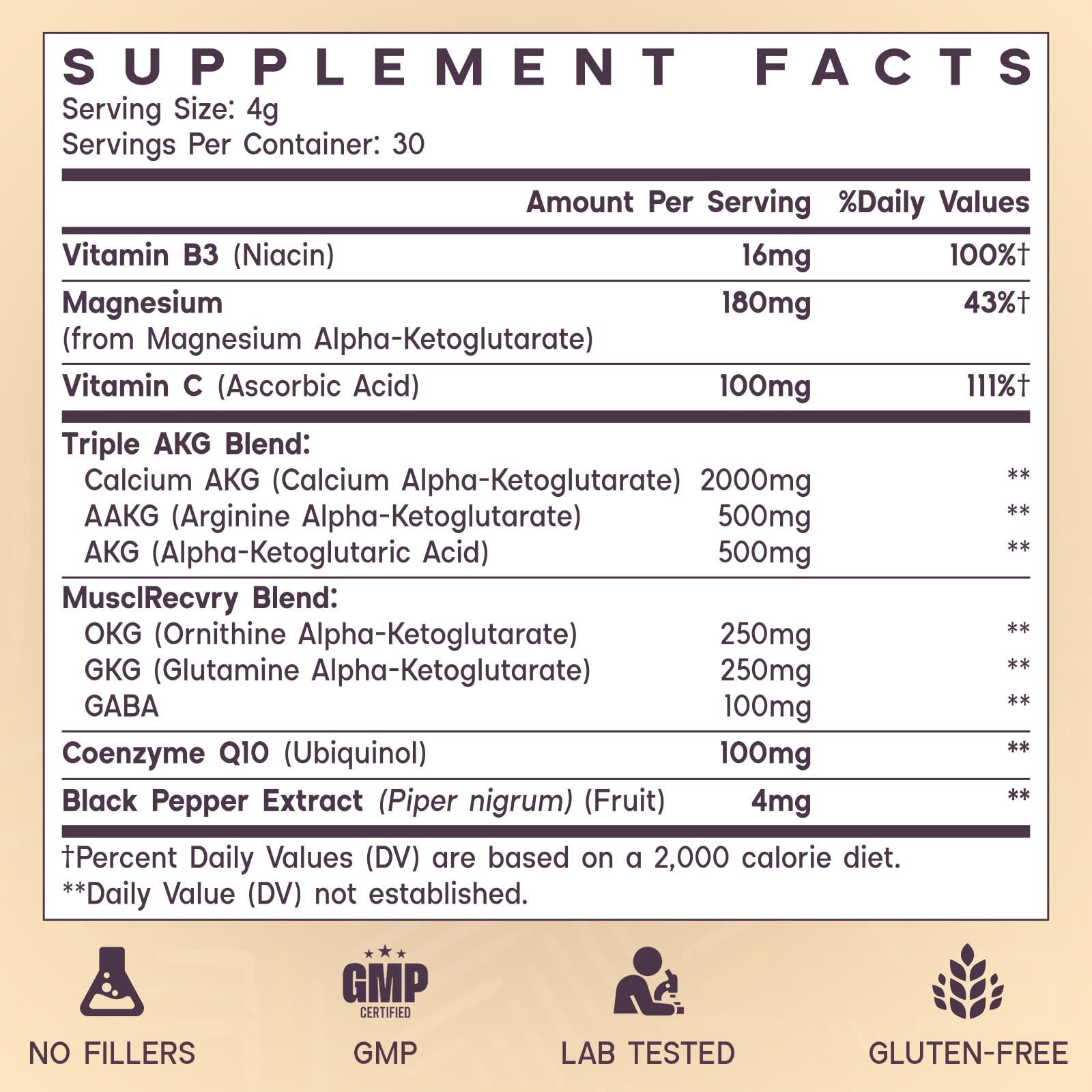 Tablettes Enerlix 11-en-1 AKG, dosage pratique pour soutenir endurance et métabolisme.