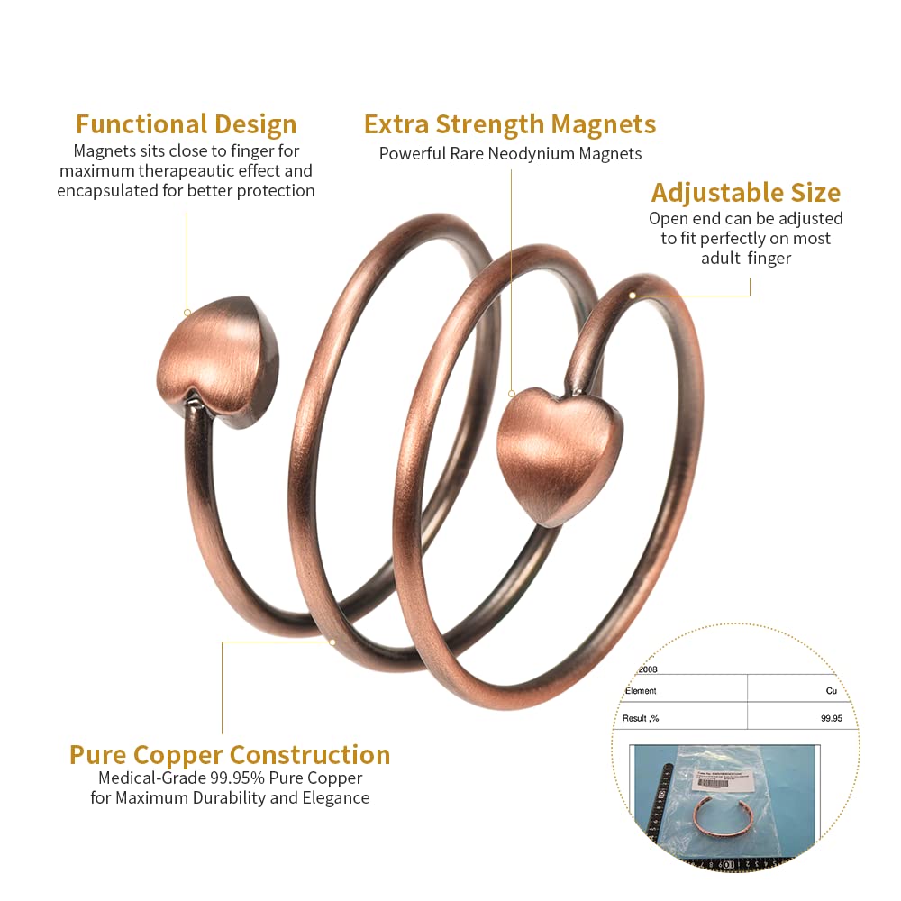 EnerMagiX bague cuivre ajustable, s'adapte à toutes tailles et confort
