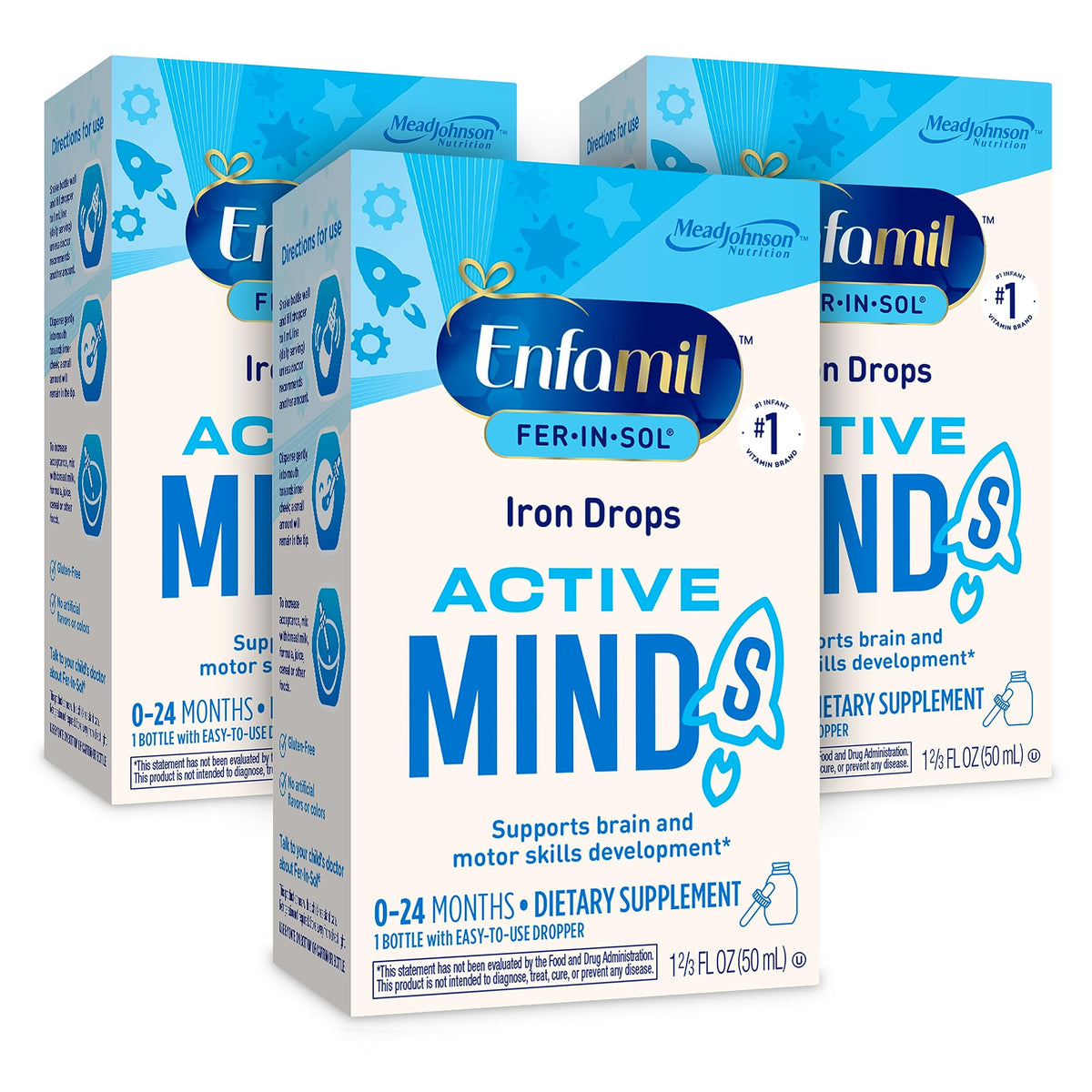 Enfamil Fer-in-Sol gouttes pour nourrissons, administration facile.