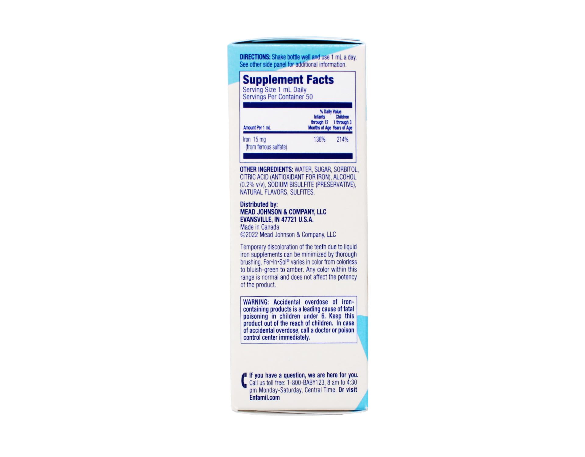 Pack de deux bouteilles 50 ml Enfamil Fer-In-Sol, solution pratique.