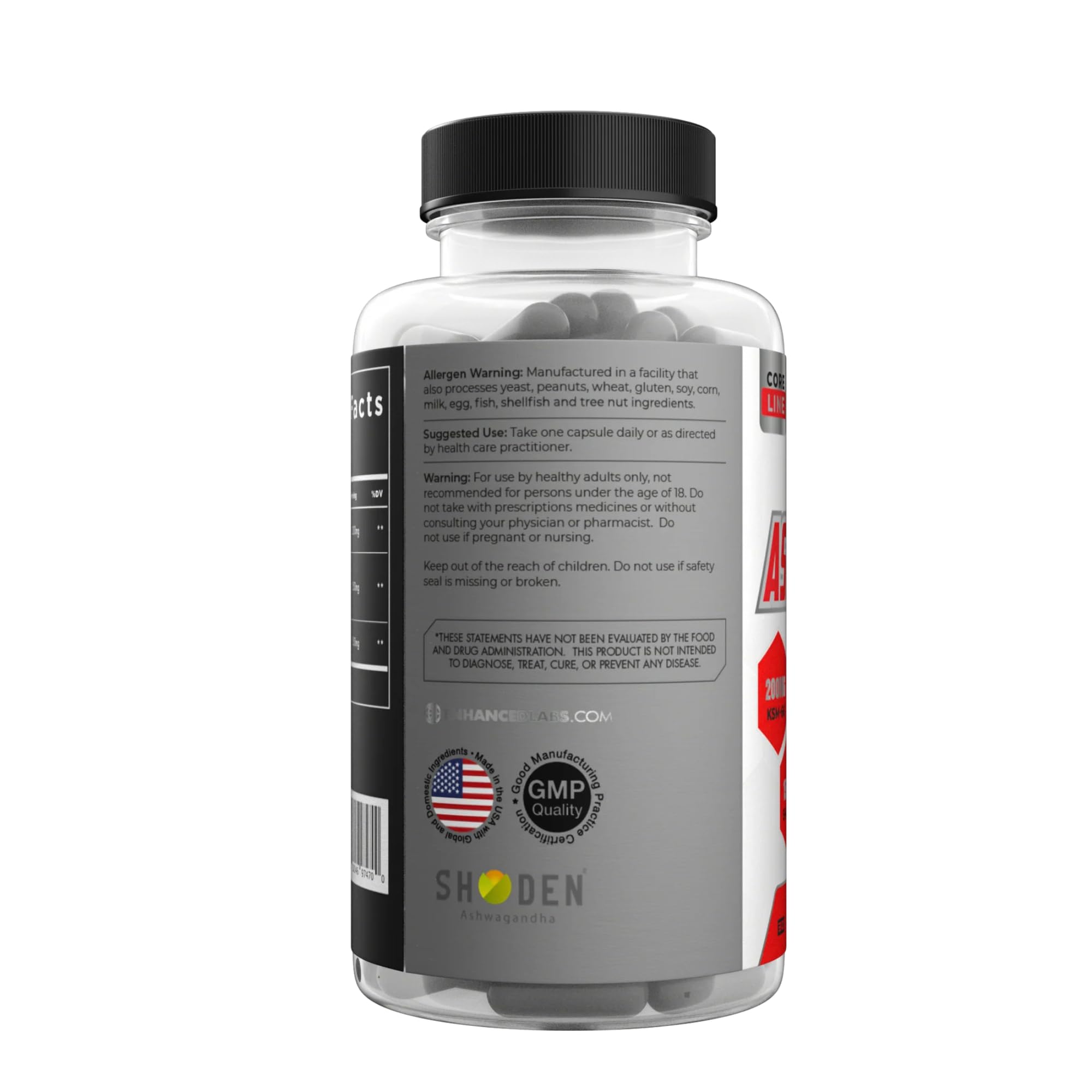 Enhanced Ashwagandha prise quotidienne de capsules pour le bien-être mental.
