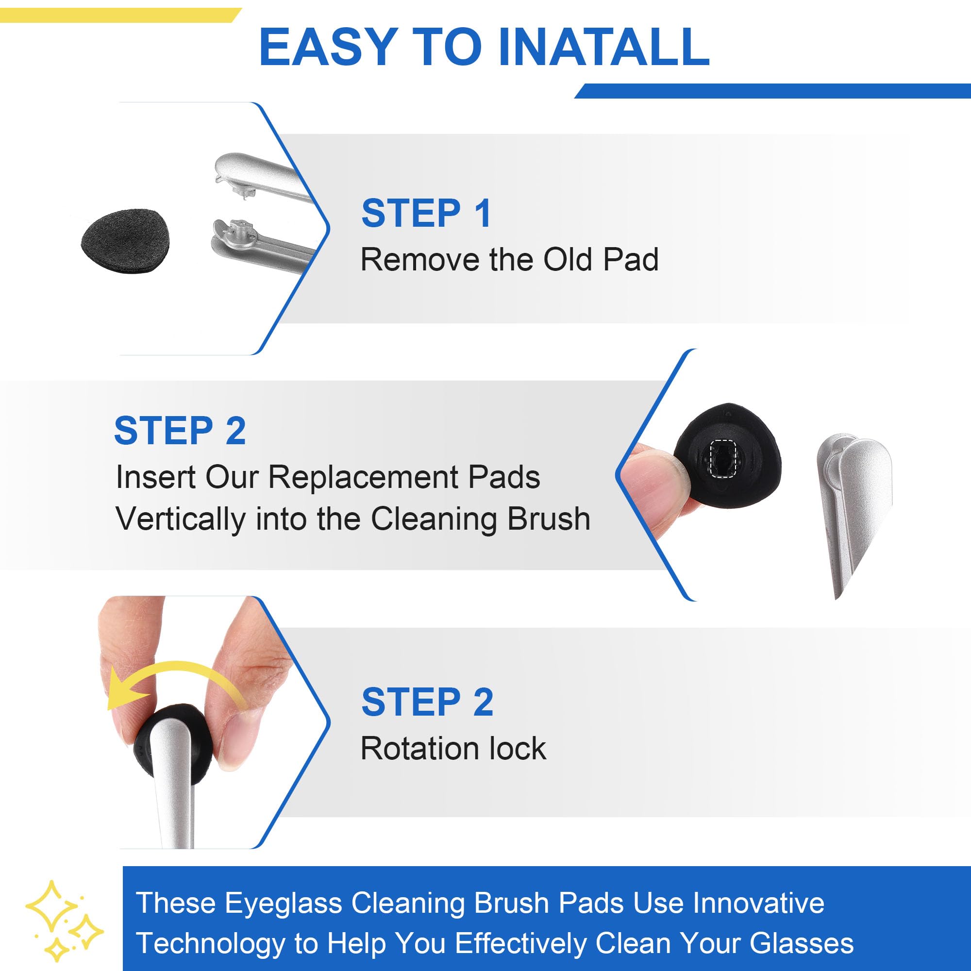 Tampons-lunettes triangle Enhon, accessibilité des zones difficiles