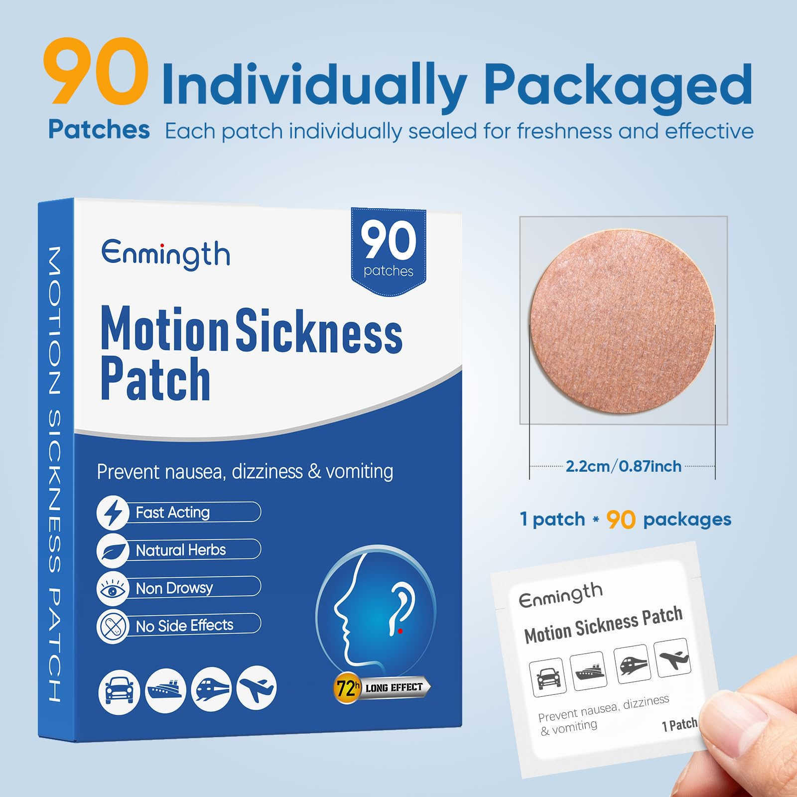 Ingrédients naturels du patch Enmingth pour une utilisation douce.