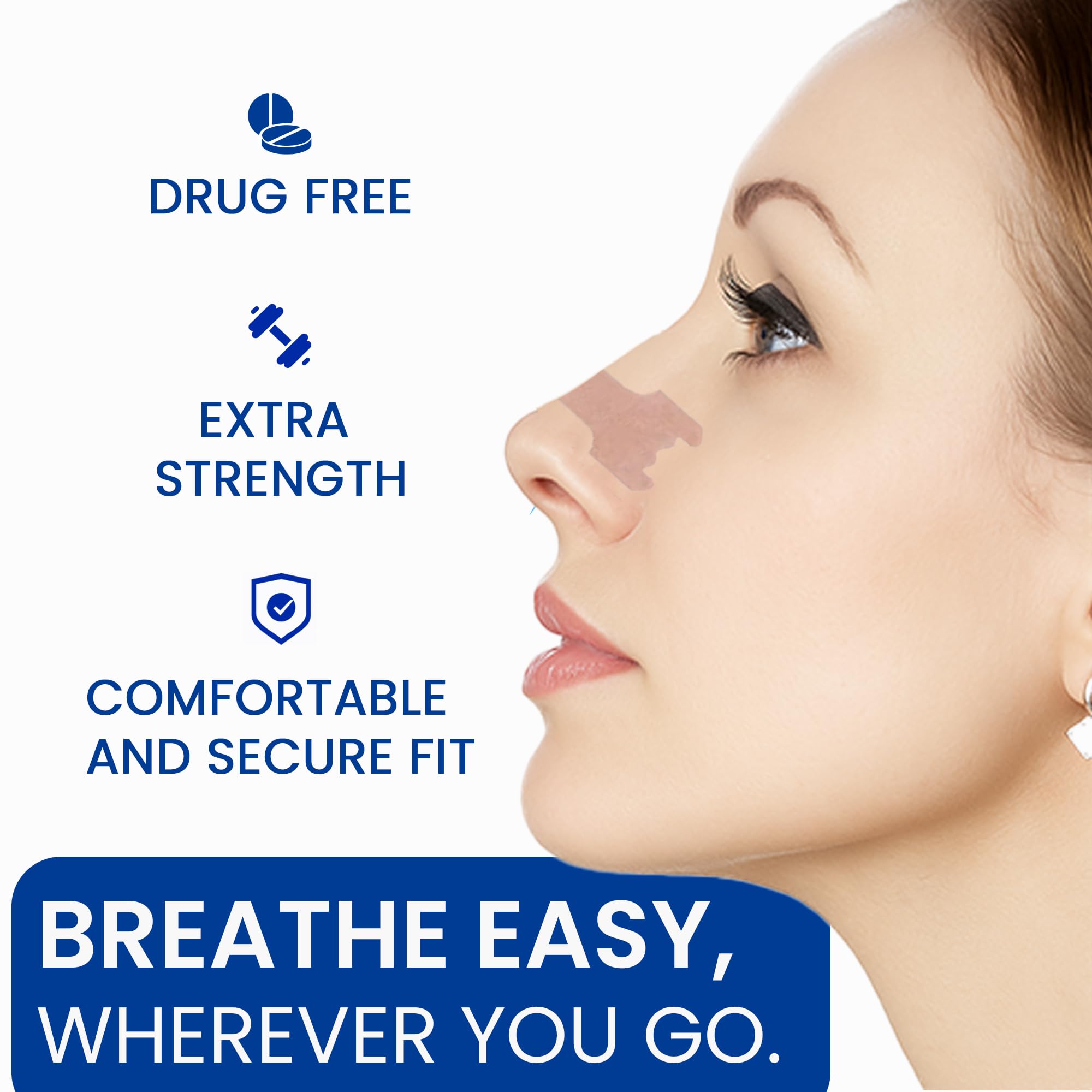 Enoble bandes nasales congestion pour rhume et allergies, respiration facilitée.