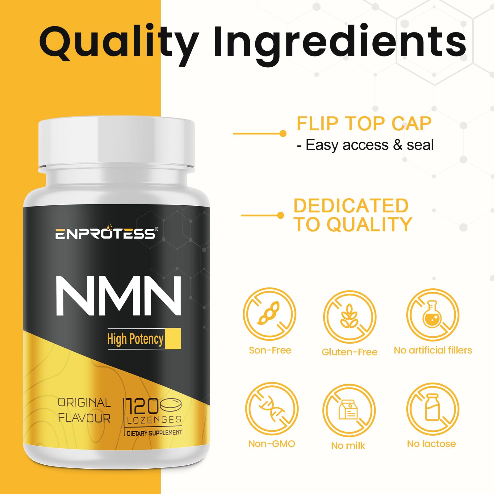 Enprotess pastilles sublinguales NMN 500mg - anti-âge potentiel et bien-être durable