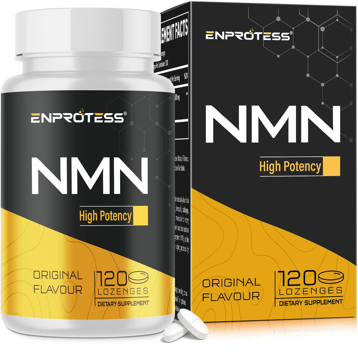 Enprotess pastilles sublinguales NMN 500mg - emballage pratique pour voyage et stockage sûr