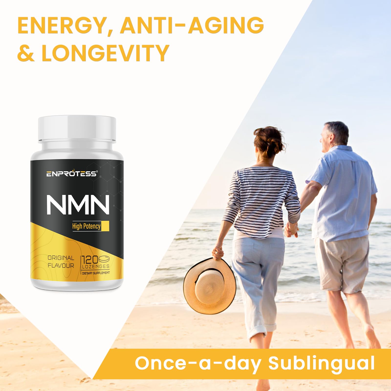 Enprotess pastilles sublinguales NMN 500mg - soutien cellulaire potentiel tout au long de la journée