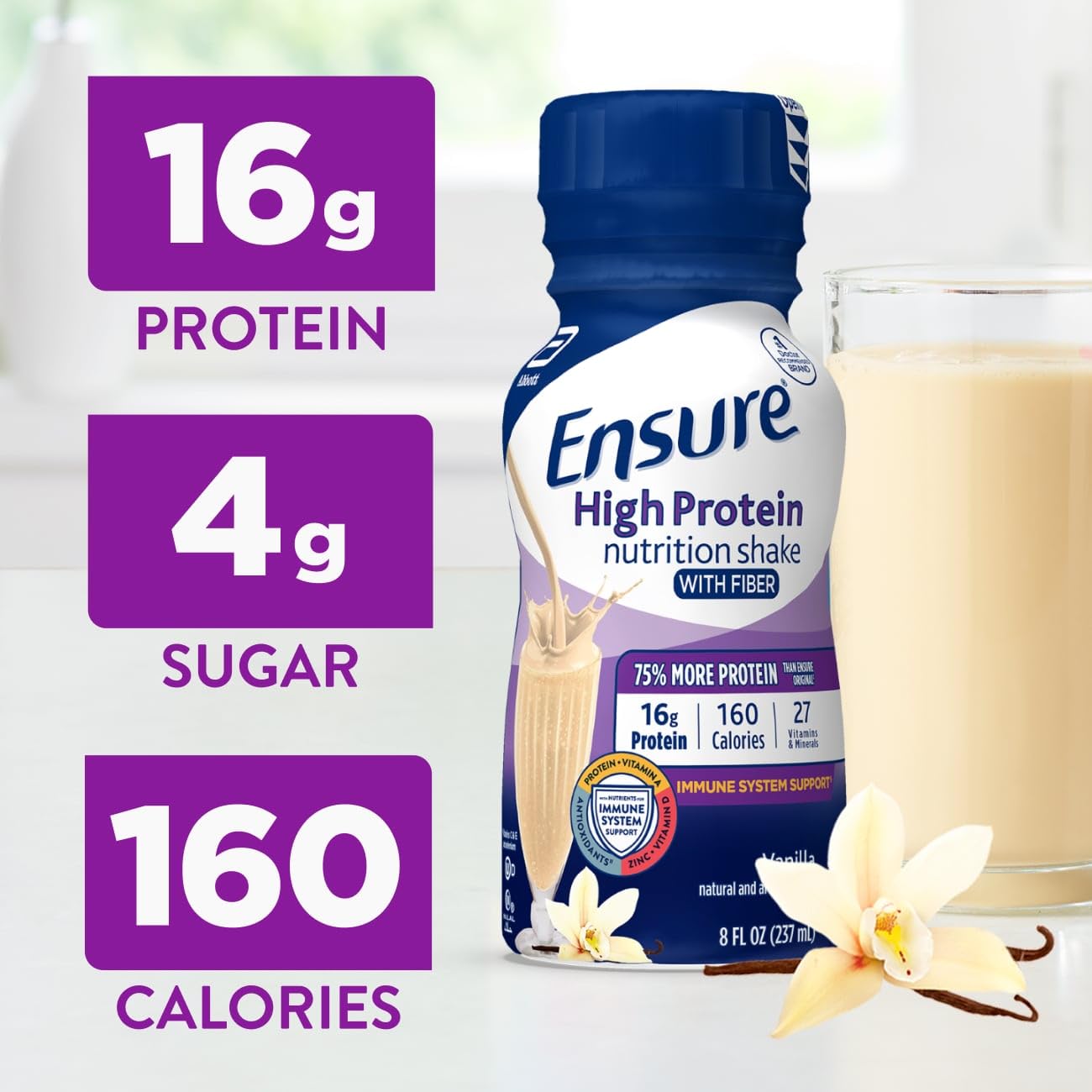 Shake Ensure Protéine chocolat prêt-à-boire pour une collation gourmande et équilibrée.