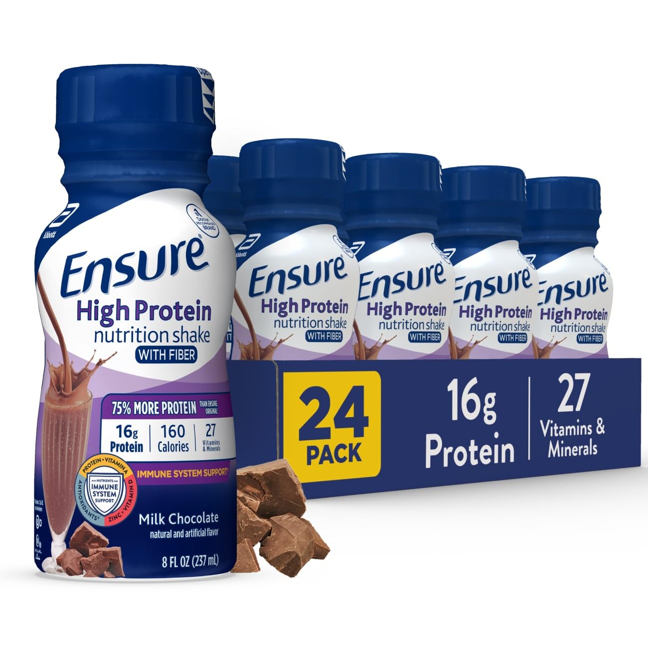 Shake Ensure protéiné chocolat en bouteille, apport rapide en protéines après l’entraînement.