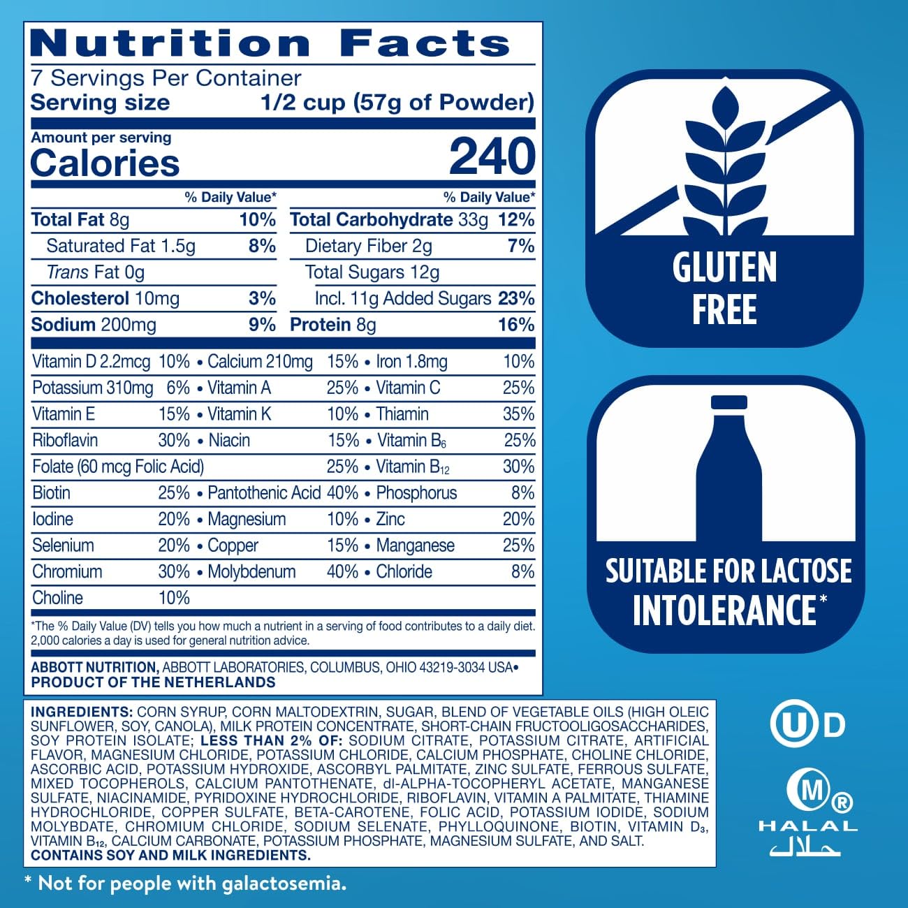 Ensure vanille etiquette-nutrition: informations claires sur les nutriments.