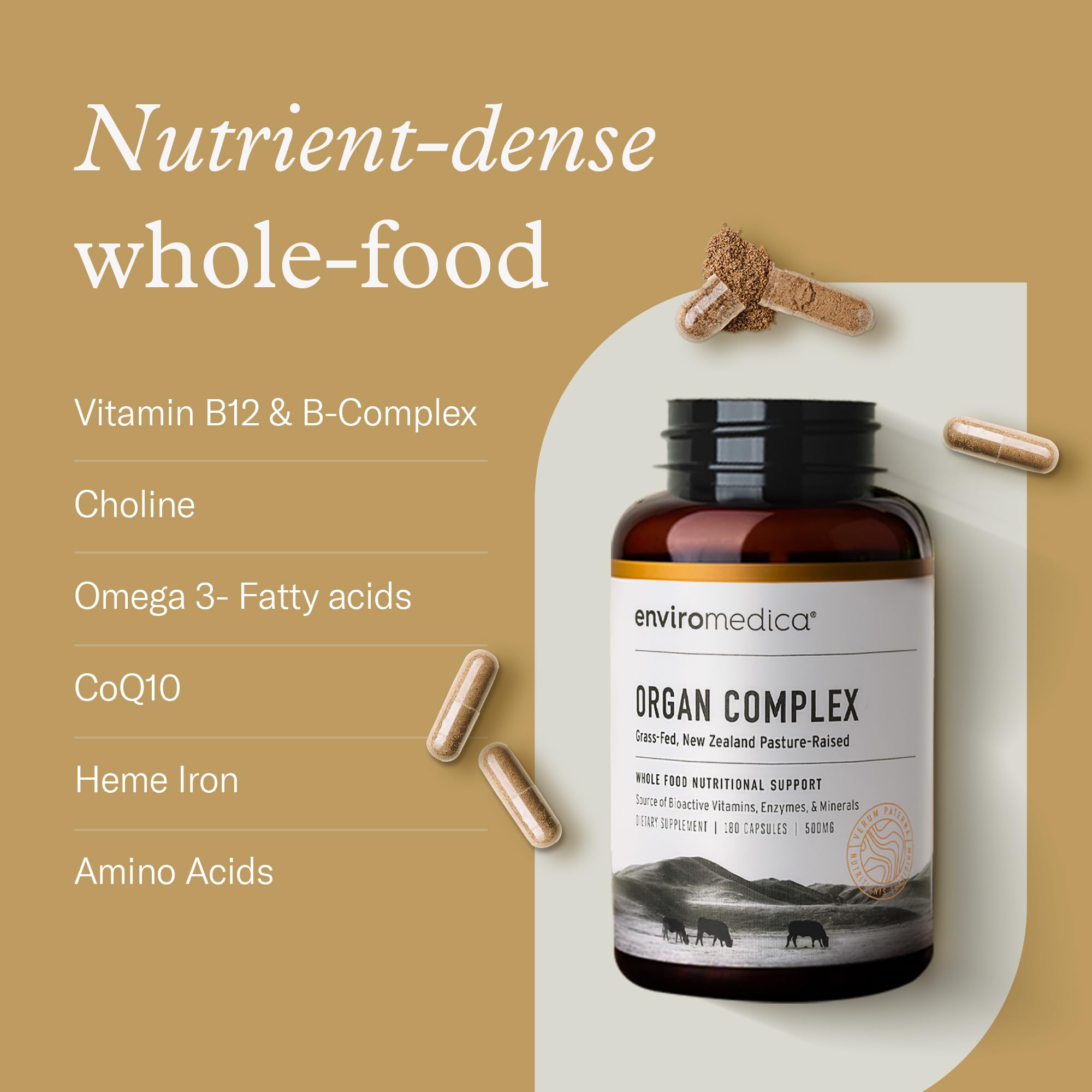 Enviromedica Rate bovin séché, richesse en vitamines pour le bien-être.