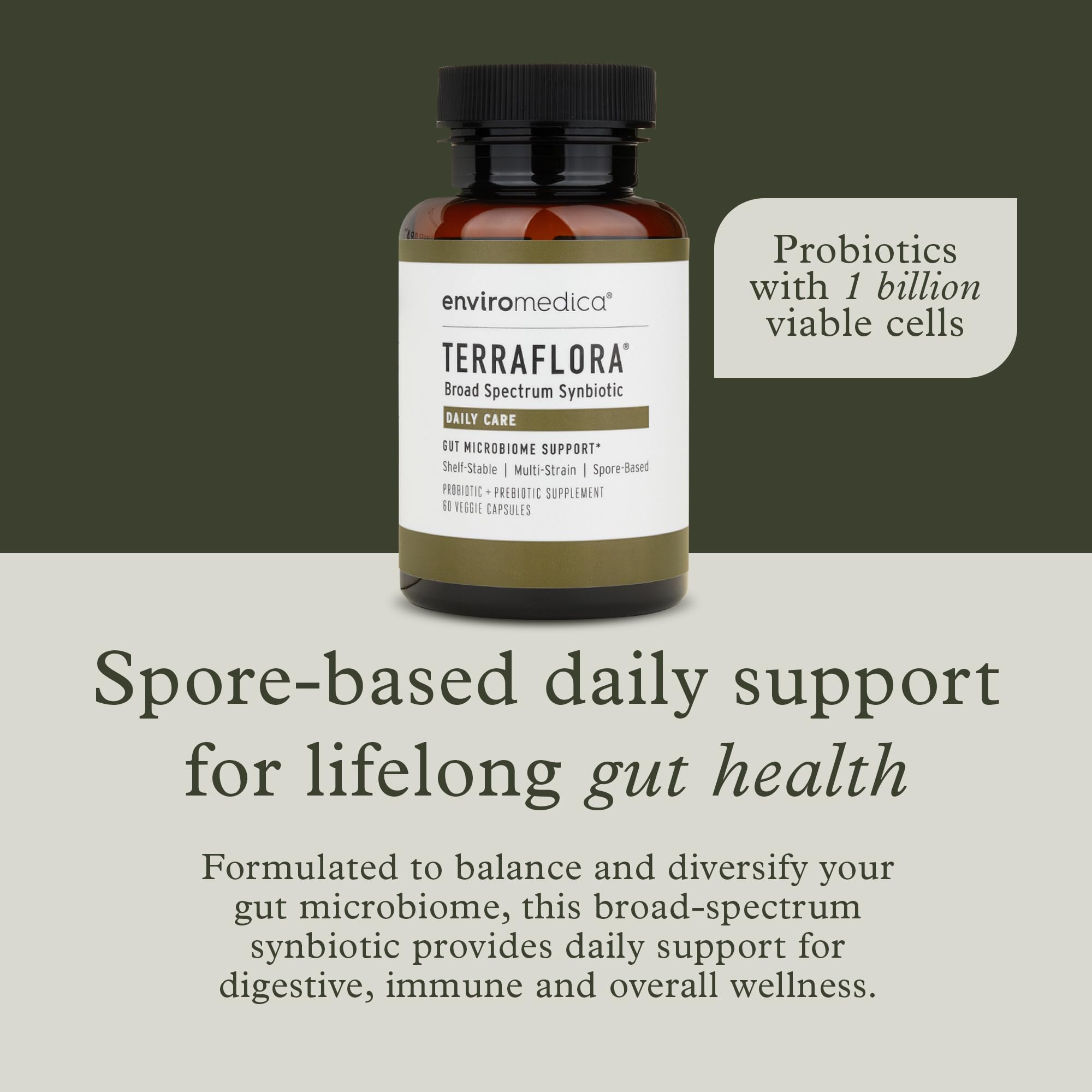 Capsules Terraflora synbiotique, favorisent une flore intestinale équilibrée et pratique.