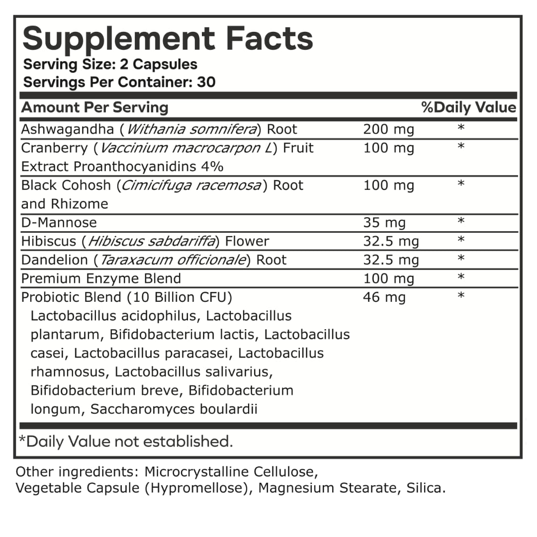 Envitamin Probiotic Femmes Black Cohosh – capsule pour le bien-être féminin.
