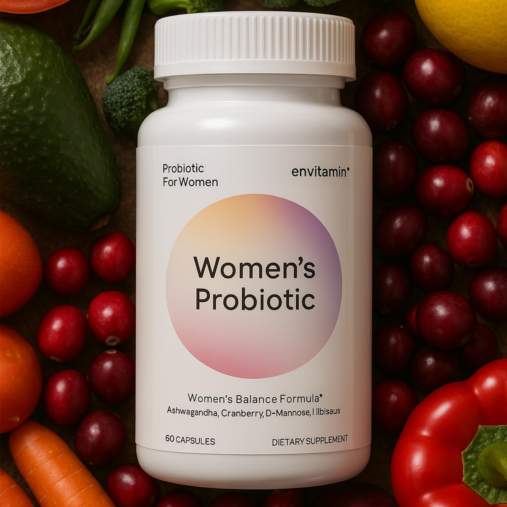 Envitamin Probiotic Femmes Hibiscus – plante aromatique intégrée à la formule.