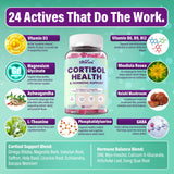 Gommes EnvyCure Cortisol sur fond clair, idéales pour le stress quotidien.