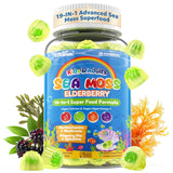 Gommes EnvyCure Algues Mousse de Mer et Sureau en bouteille, usage familial potentiel.