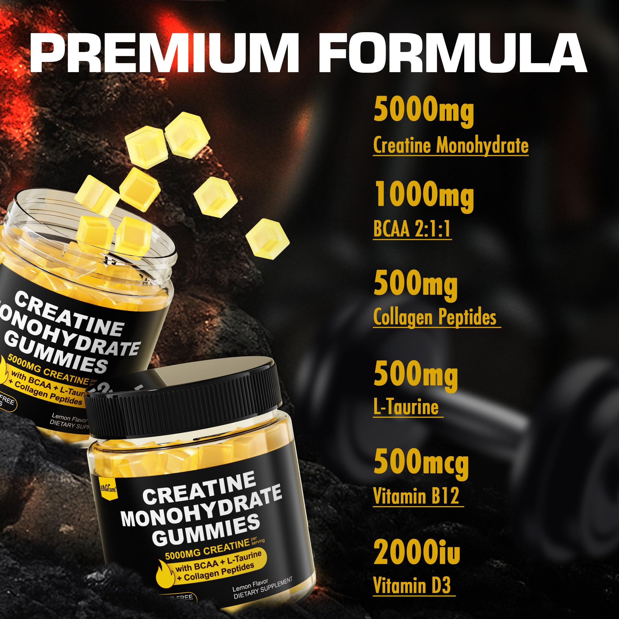 Gomme citron EnvyCure goût naturel prête à soutenir l'entraînement