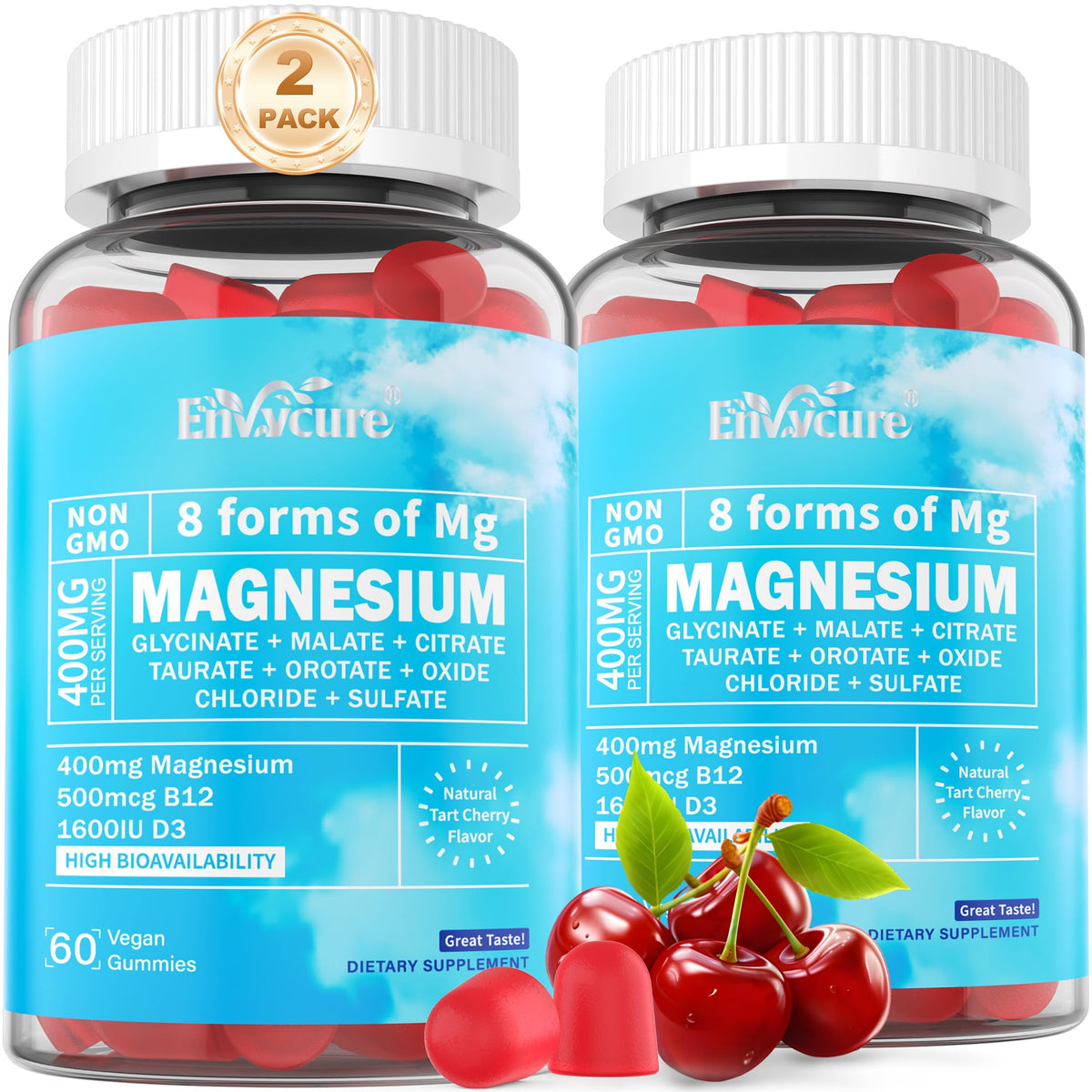 EnvyCure Magnésium Complex Gummies – bouteille et soutien calme