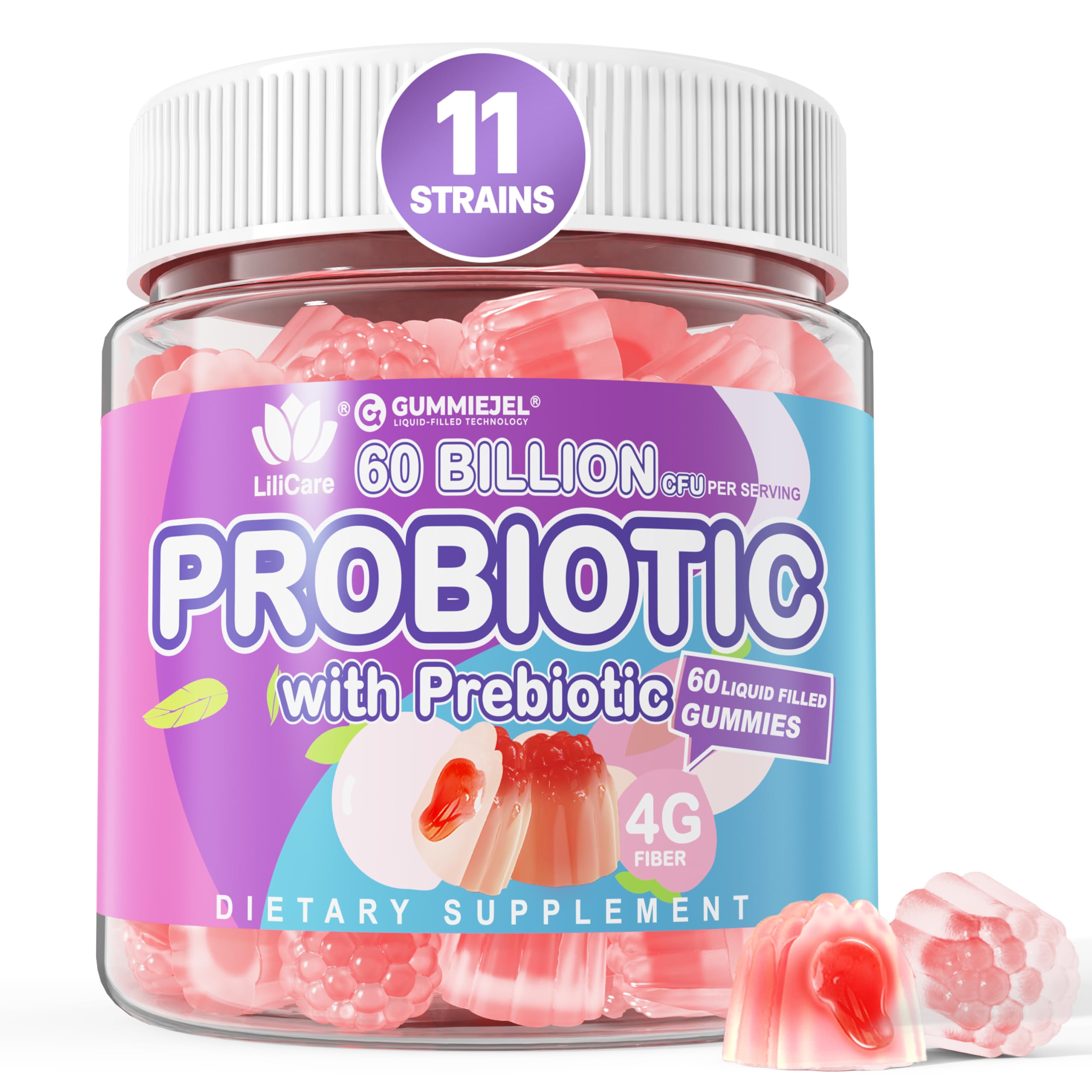 Gommes Probiotiques EnvyDeal dans une bouteille ouverte, soutien digestif potentiel.