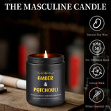 Enwhisco Amber Patchouli bougie, mèche coton, diffusion lente et homogène.
