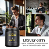 Bougie Enwhisco Lavande Bois – cire de soja naturelle, brûlage propre et sans fumée.