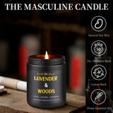 Bougie Enwhisco Lavande Bois – flamme stable et combustion lente pour une ambiance durable.