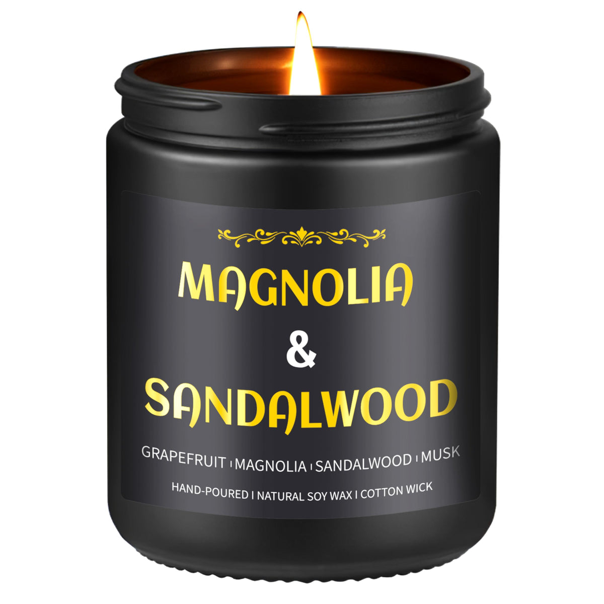 Bougie Enwhisco Santal Noire Dorée, ambiance raffinée