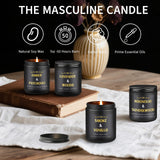 Coffret Enwhisco de quatre bougies, cadeau masculin élégant.