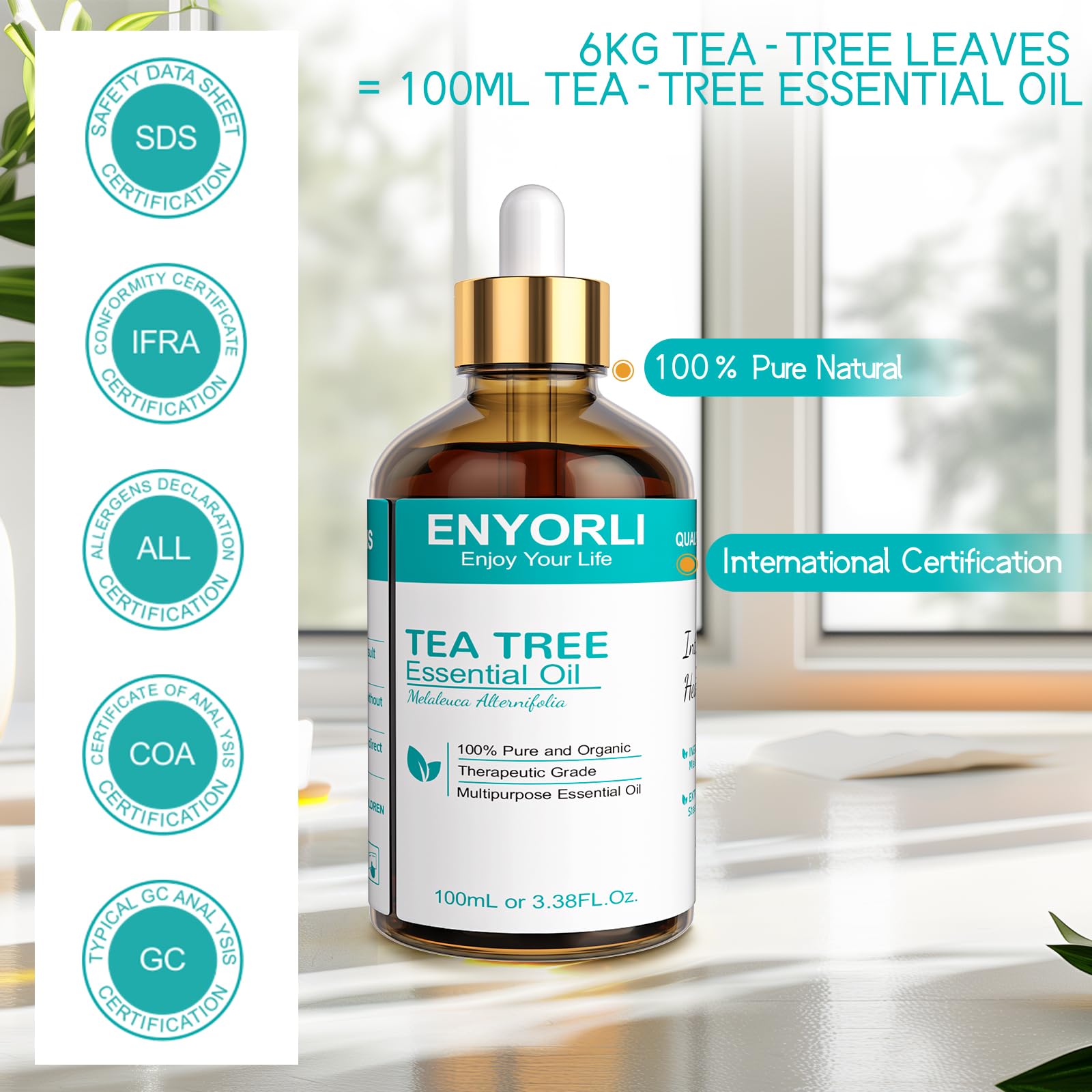 ENYORLI Tea Tree – diffuseur prêt à diffuser une ambiance aromatique.