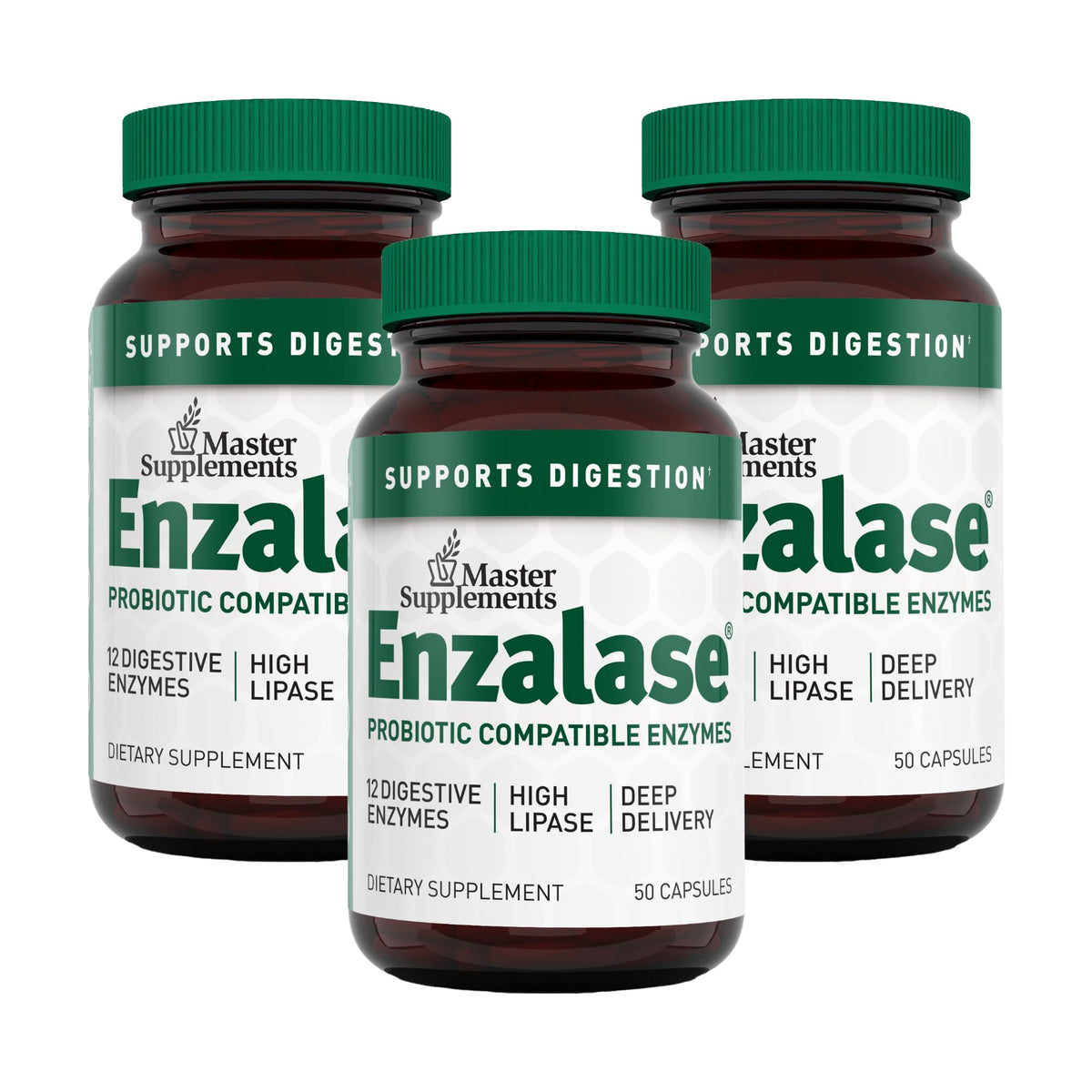 Flacon ENZALASE 50 capsules pour soutenir la digestion et le confort intestinal.