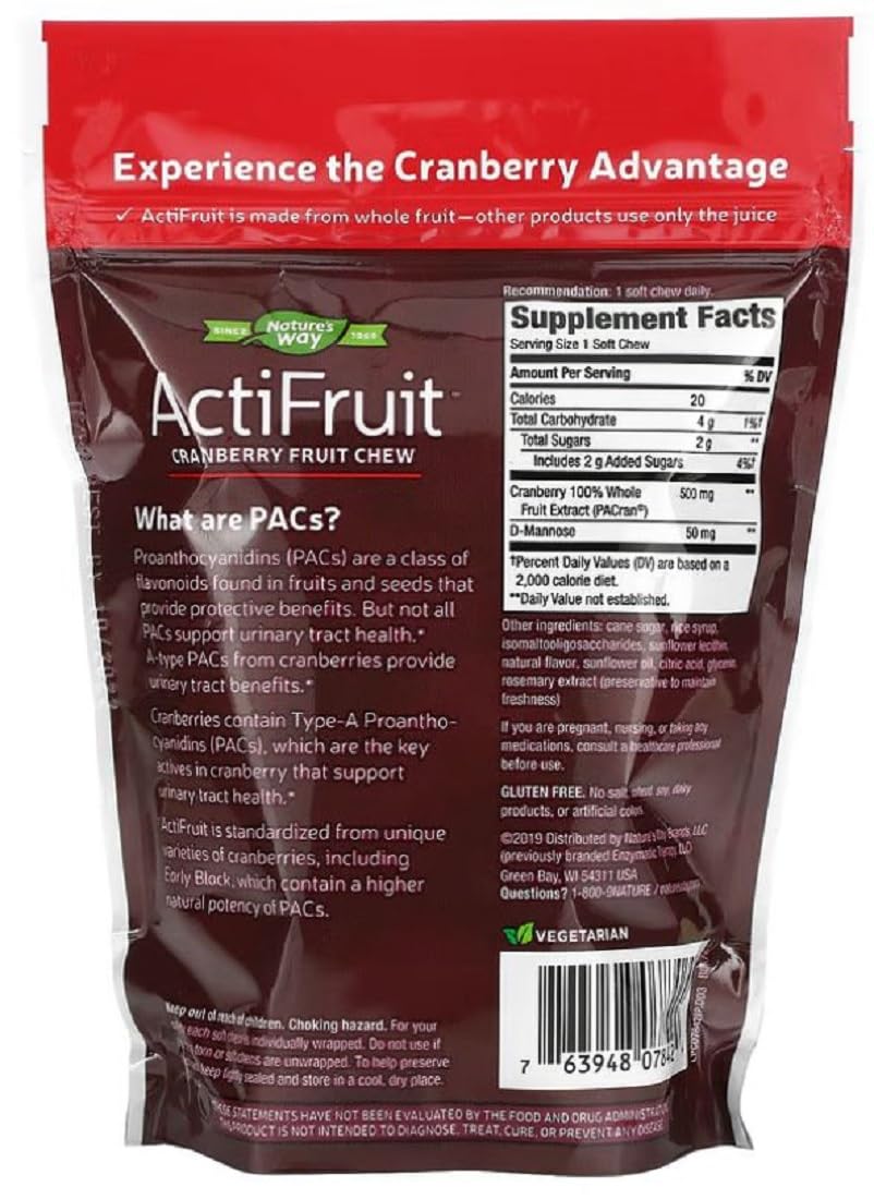 ActiFruit Enzymatic Therapy – gommes canneberge au goût fruité et soutien quotidien