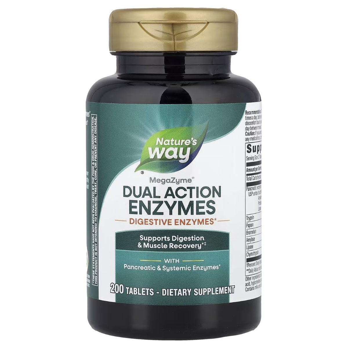 Mega-zyme d'Enzymatic Therapy, pack deux comprimés, pratique après les repas.