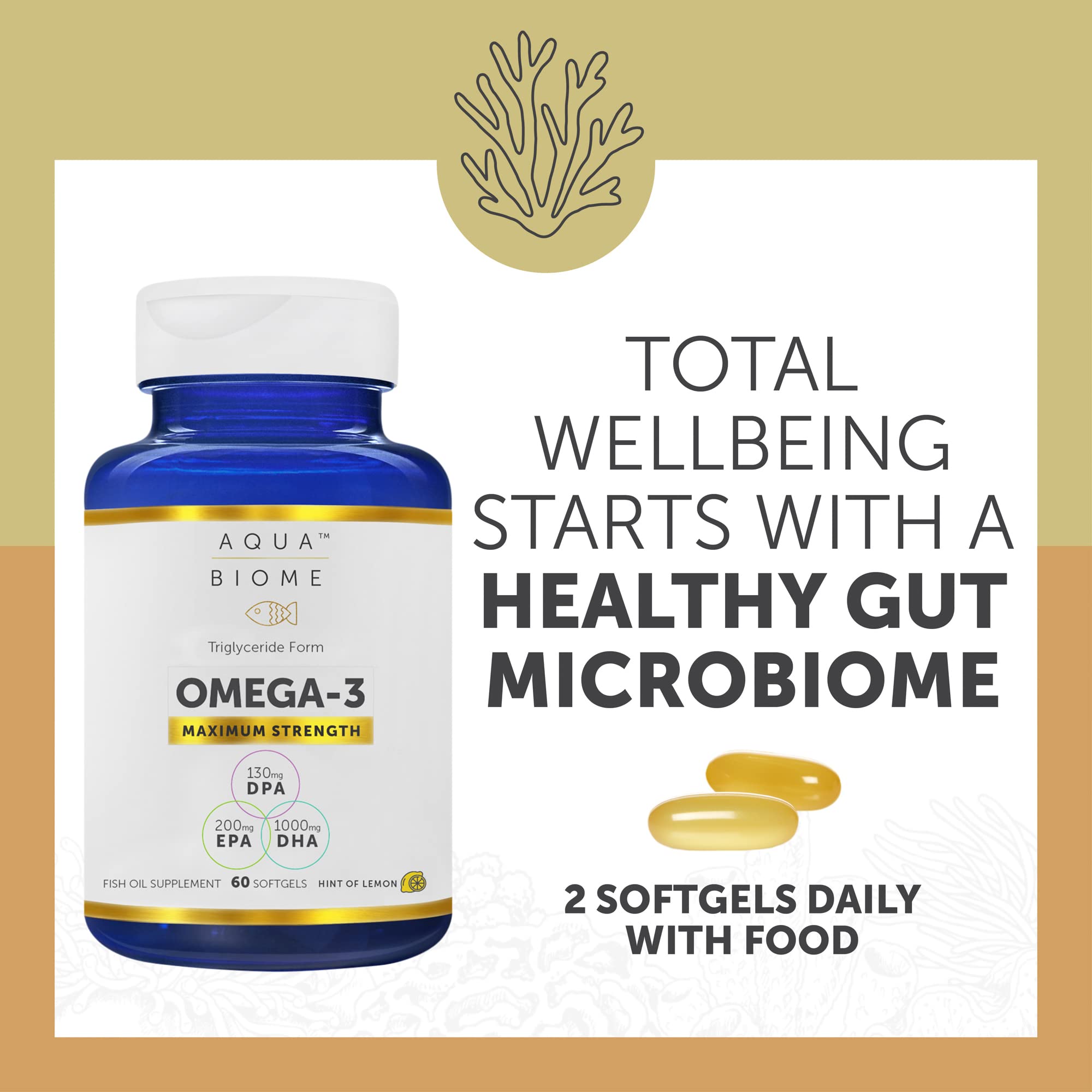 Enzymedica Aqua Biome Omega-3 d’anchois péruviens, pêche durable.