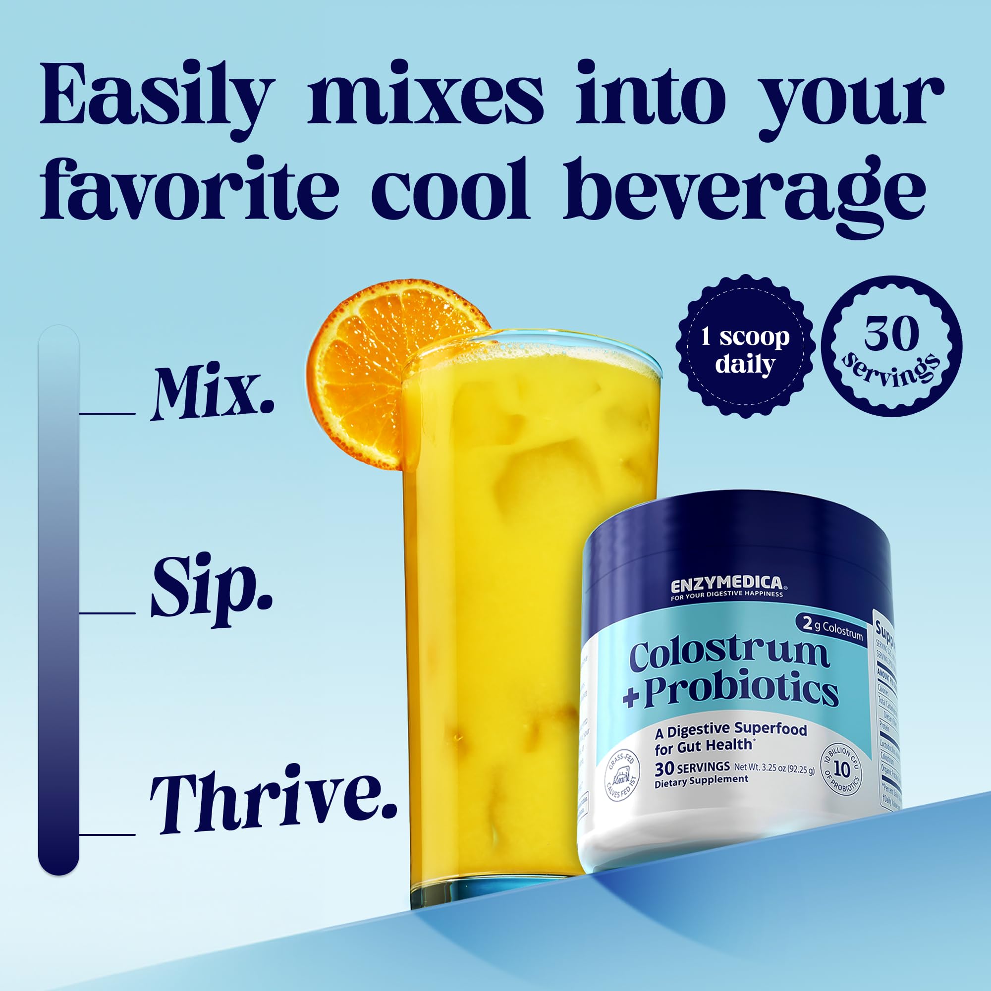 Enzymedica Colostrum pour l’immunité et l’équilibre du microbiote.